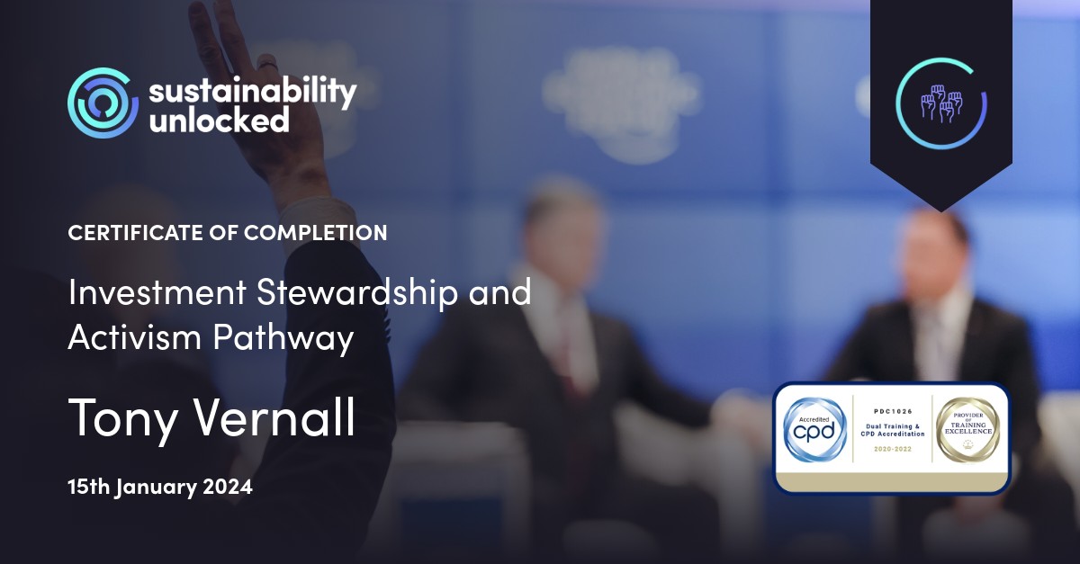 Learn about Investment Stewardship and Activism on Sustainability Unlocked