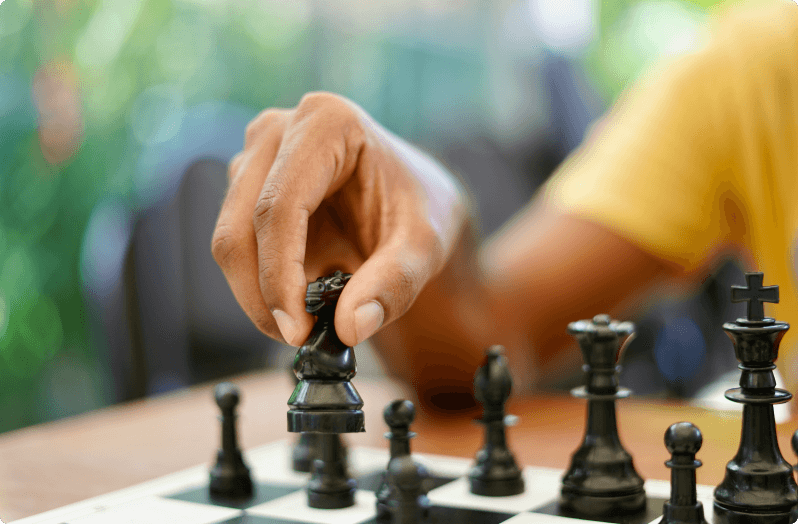 person playing chess