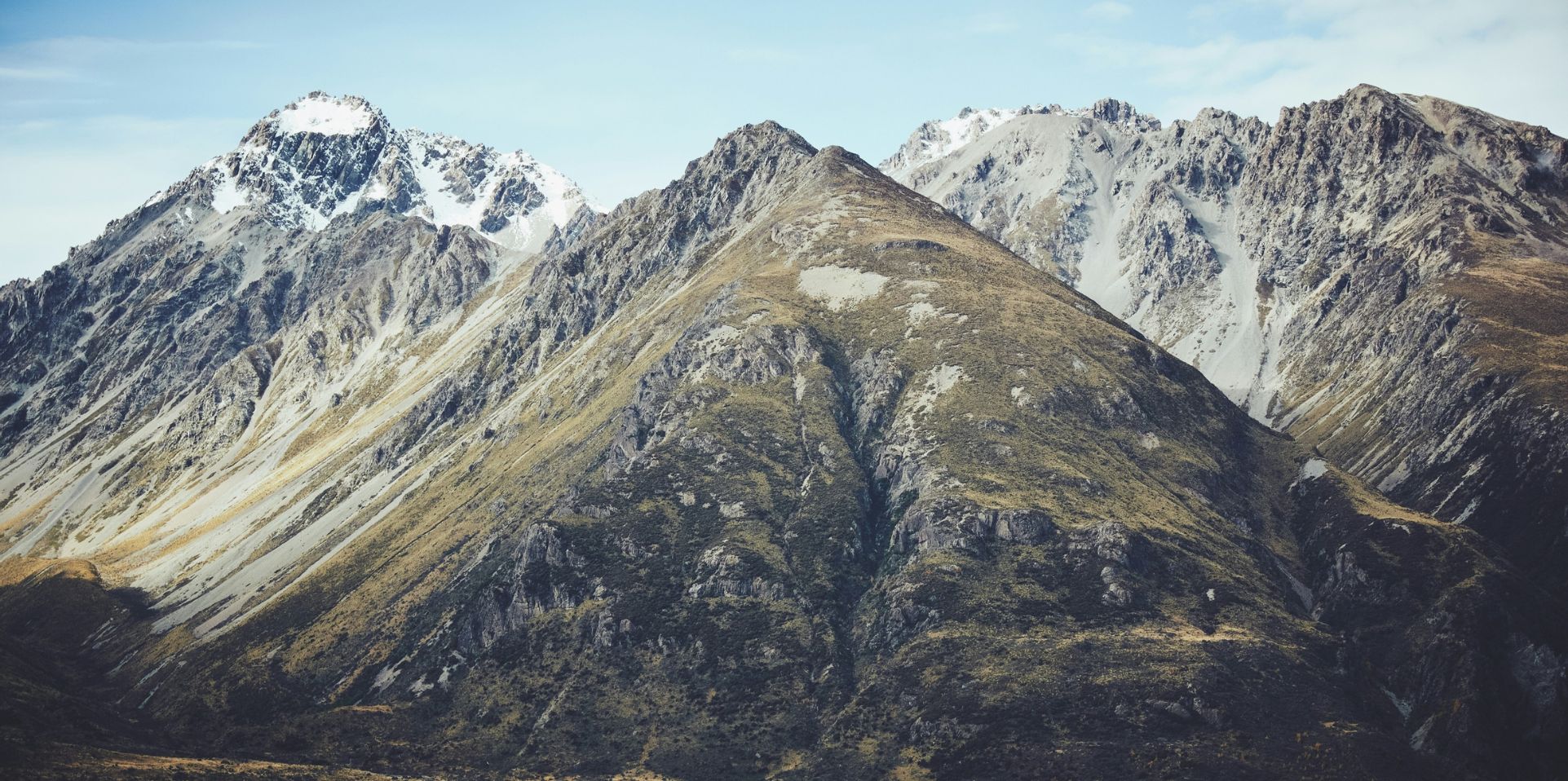 Close-up image of large Italian mountains